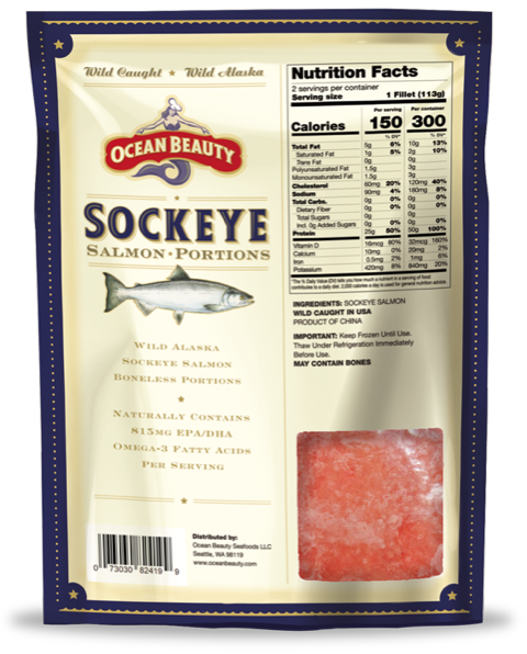 Ocean Beauty Sockeye Salmon Portions 24oz